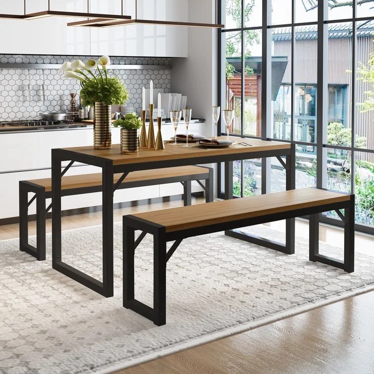 Pembuatan Kursi, dan Meja Makan dengan - Besi Hollow dan Top Table Kayu  - Nego Tukang