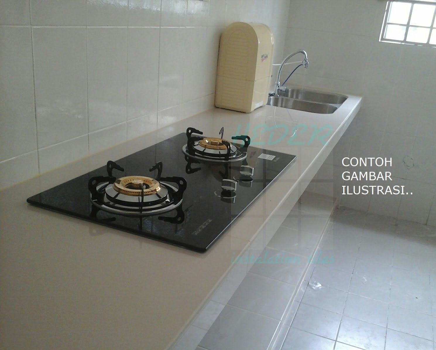 jasa tukang NegoTukang.Com - Jasa Pembuatan Meja Dapur Granit Bentuk L 